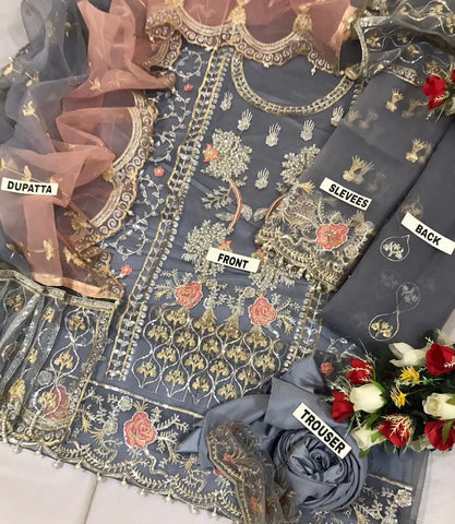 Ayesha Batool Organza Suit - Yumnaz