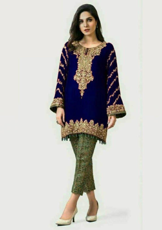 Ayesha Imran Velvet Suit - Yumnaz