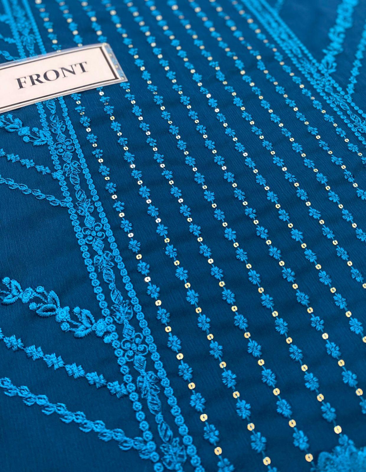Azure Chiffon Suit - Yumnaz