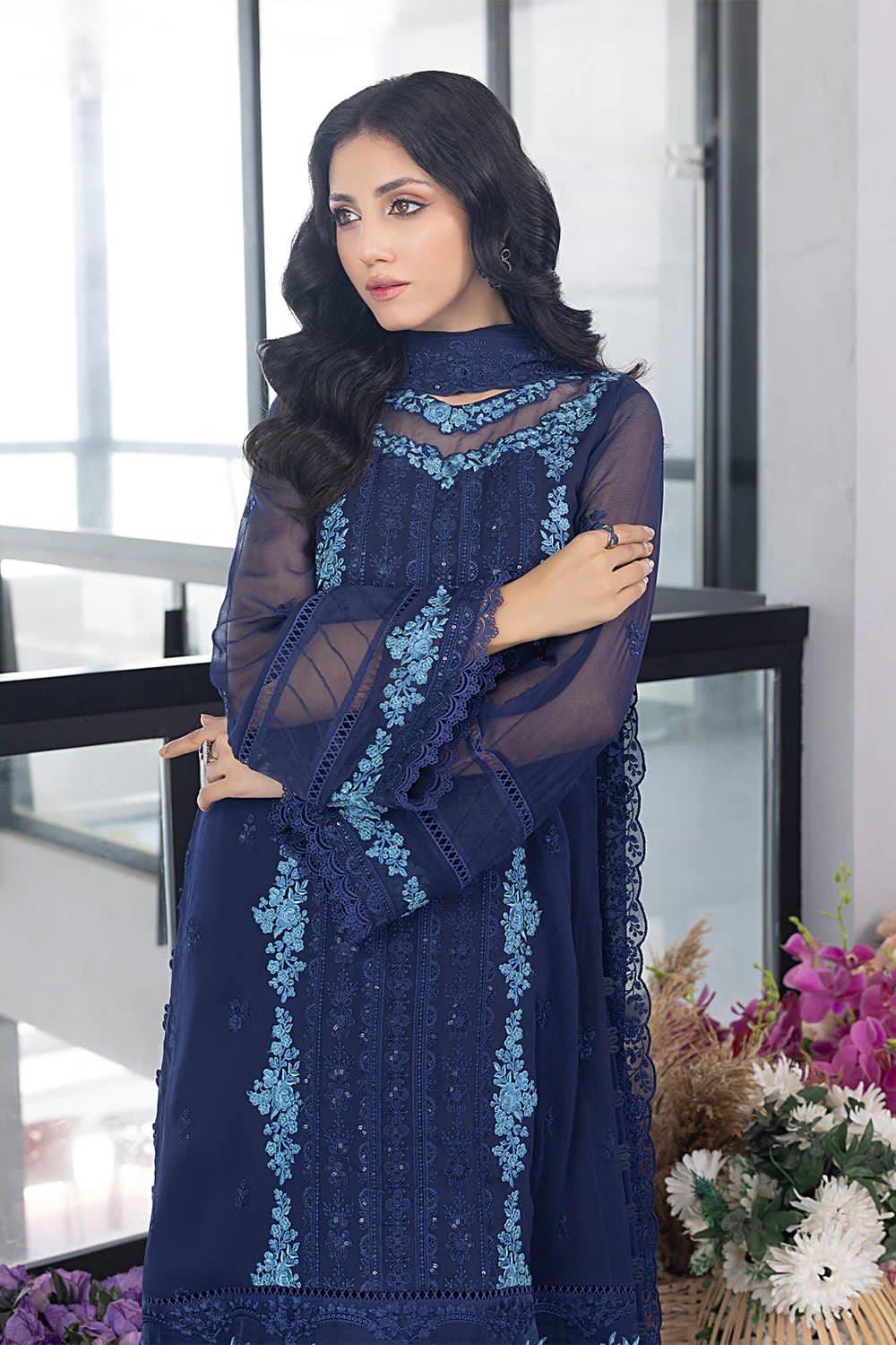 Azure Chiffon Suit - Yumnaz