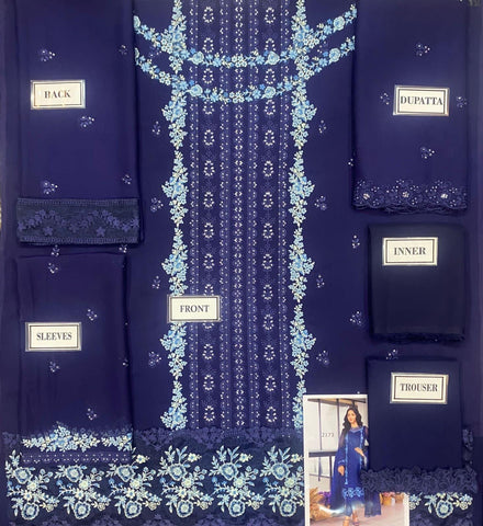 Azure Chiffon Suit - Yumnaz
