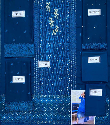 Azure Chiffon Suit - Yumnaz