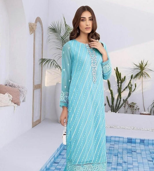 Azure Chiffon Suit-Replica Suits-Replica Zone