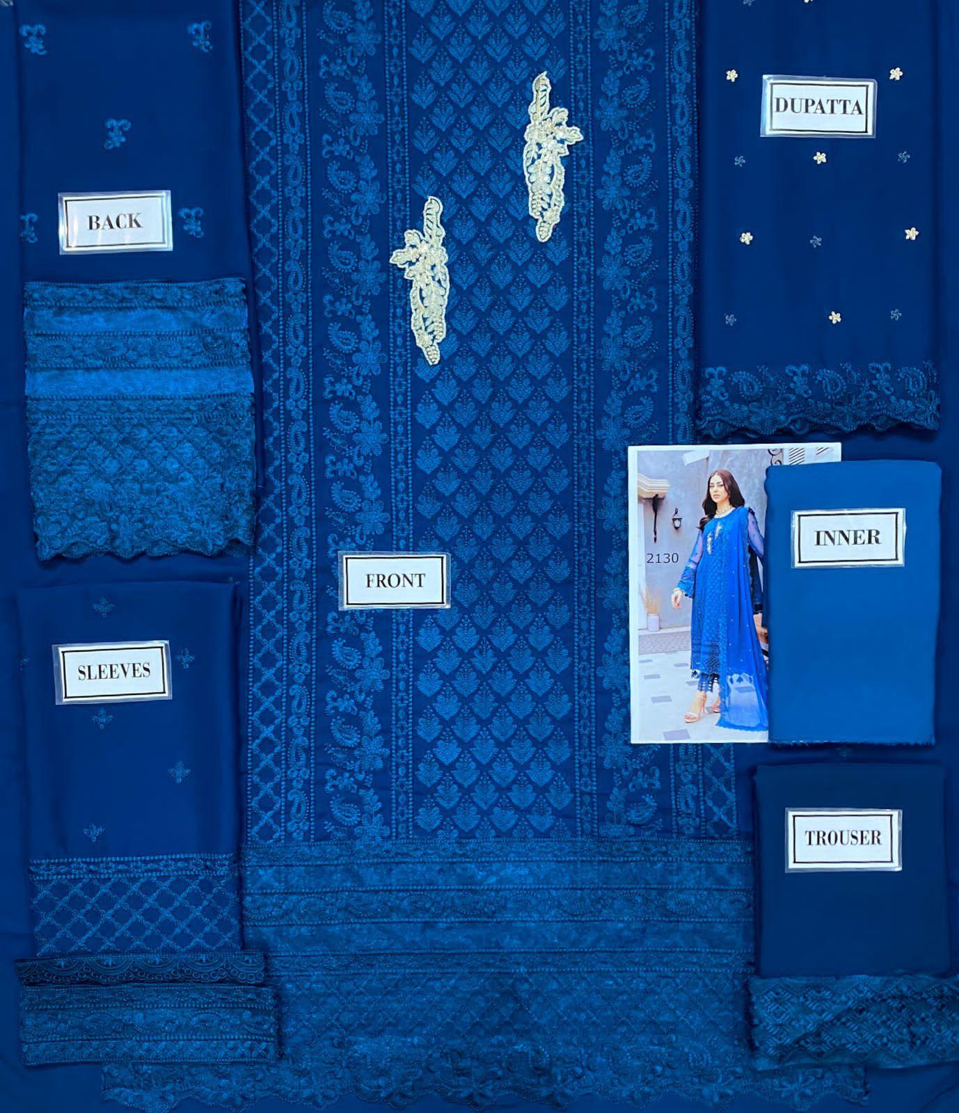 Azure Chiffon Suit - Yumnaz