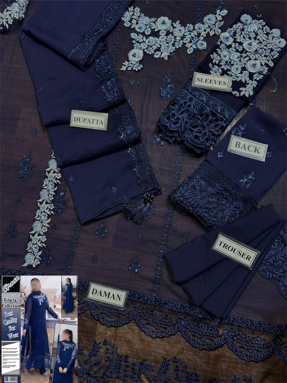 Azure Chiffon Suit - Yumnaz