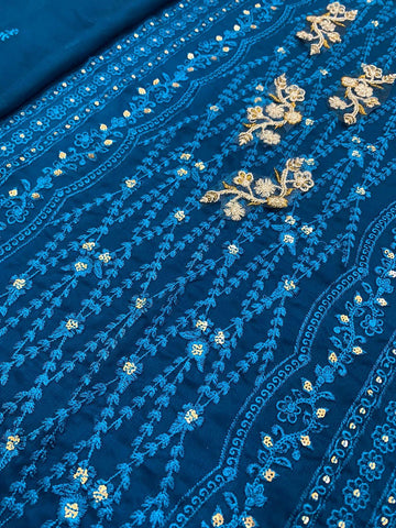 Azure Chiffon Suit - Yumnaz