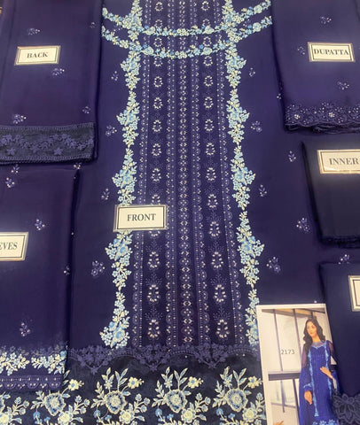 Azure Chiffon Suit - Yumnaz