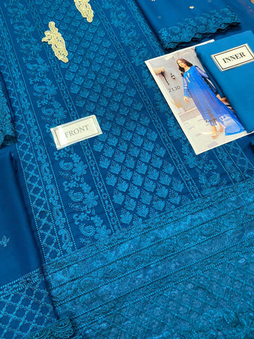 Azure Chiffon Suit - Yumnaz