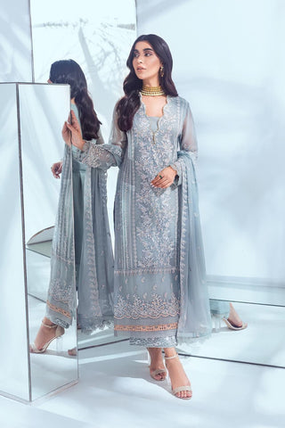 Azure Chiffon Suit - Yumnaz