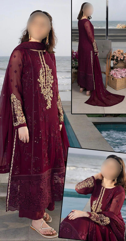 Azure Chiffon Suit-Replica Suits-Replica Zone