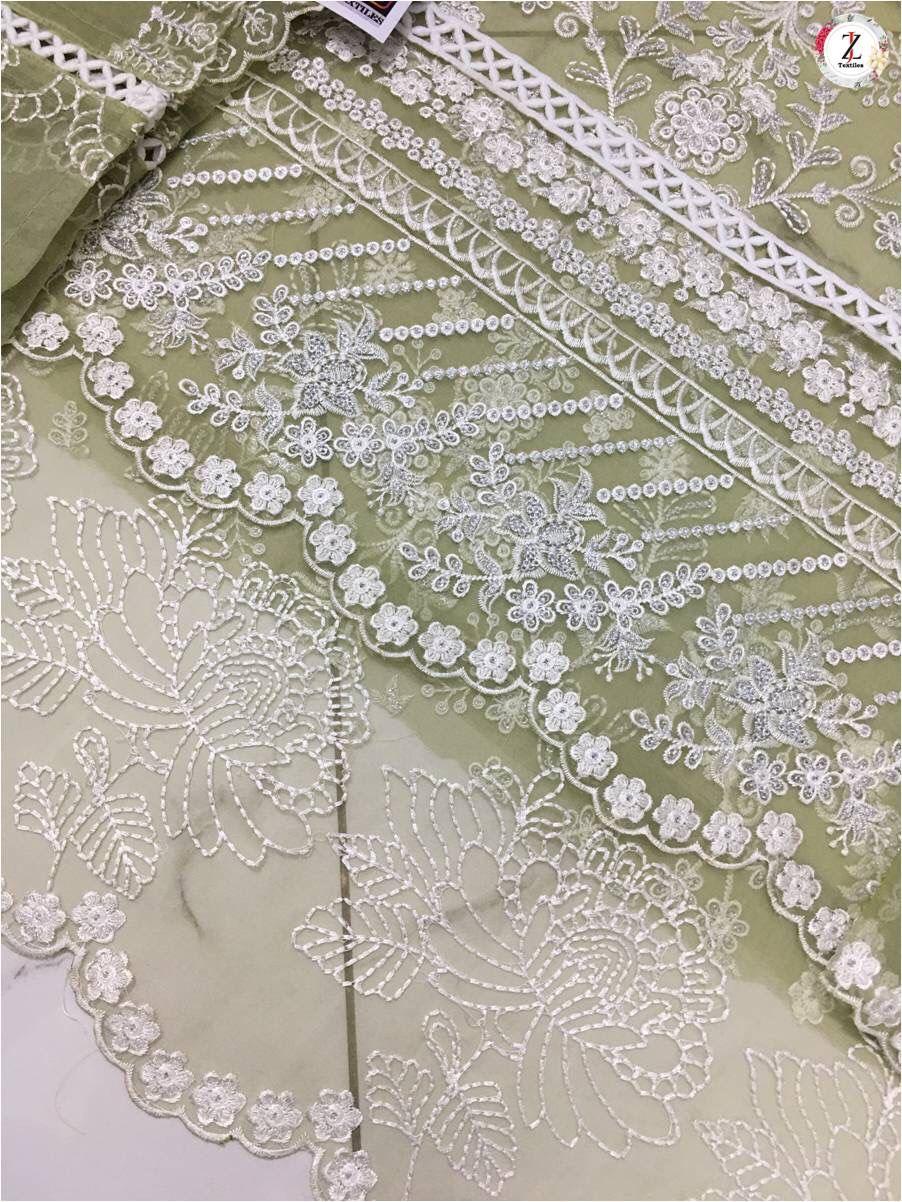 Azure Organza Suit - Yumnaz
