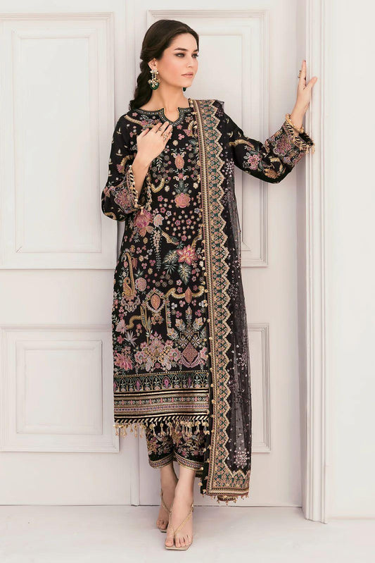 Baroque Chiffon Suit - Yumnaz