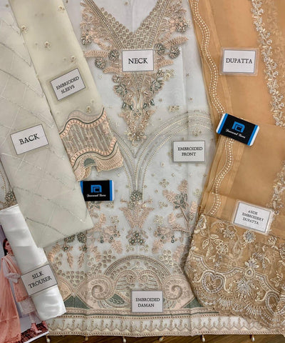 Baroque Organza Suit - Yumnaz