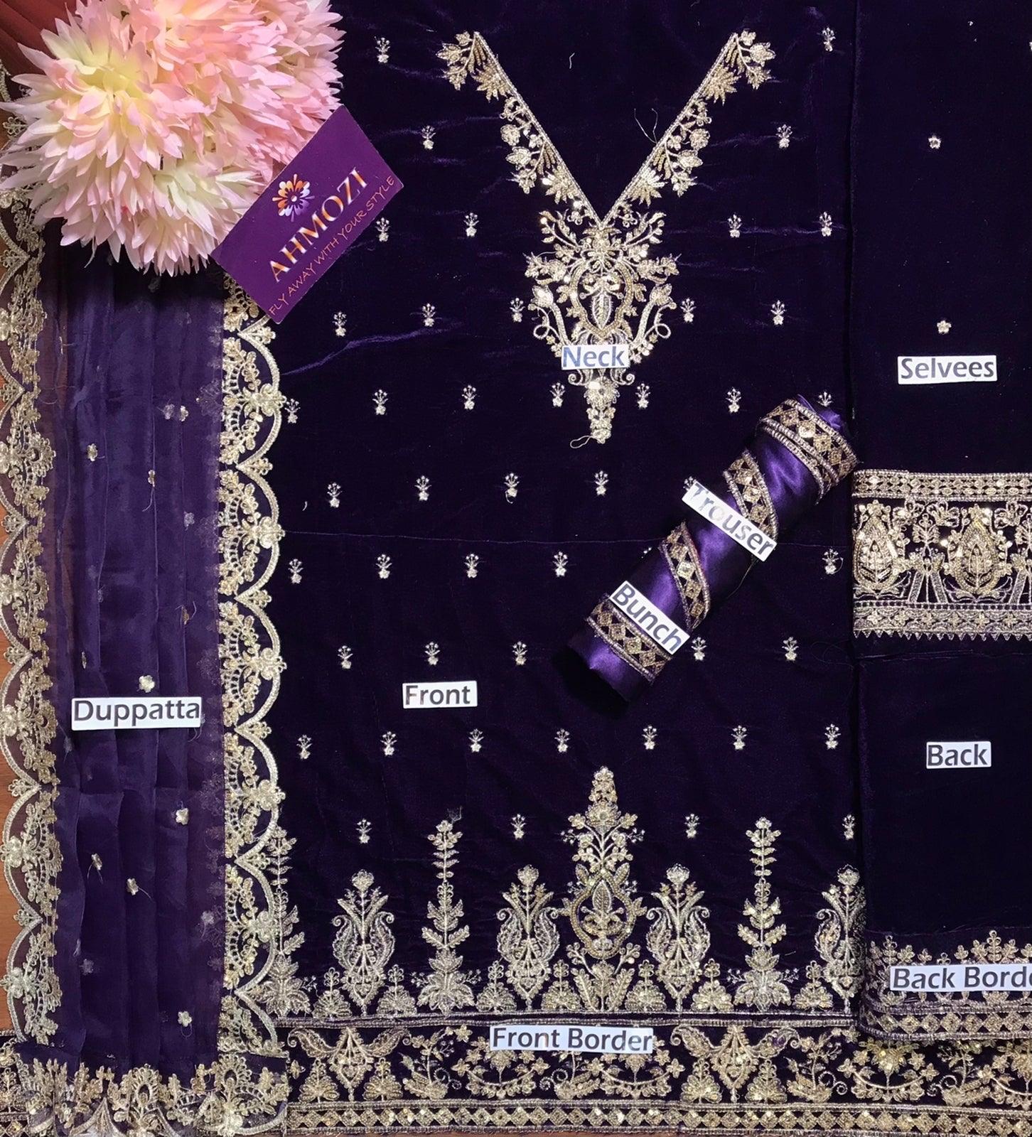 Baroque Velvet Suit - Yumnaz