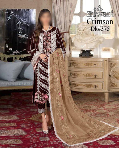 Crimson Cotton Suit - Yumnaz