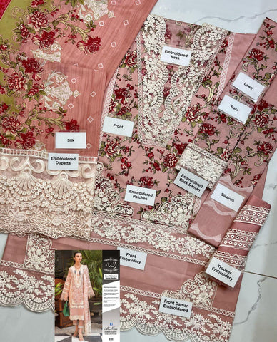 Crimson Lawn Suit - Yumnaz