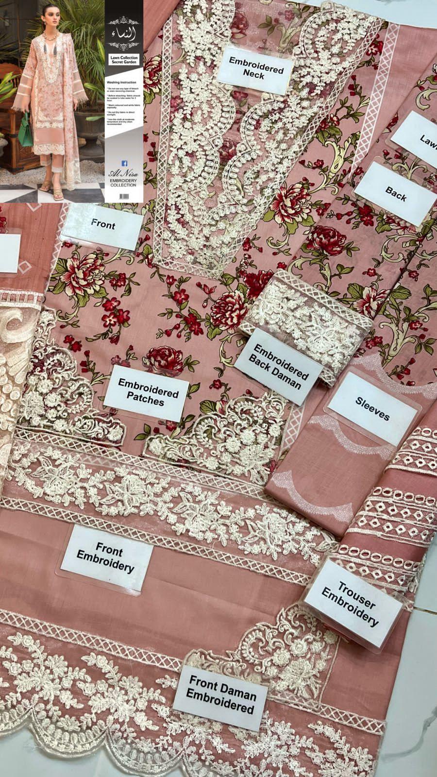 Crimson Lawn Suit - Yumnaz