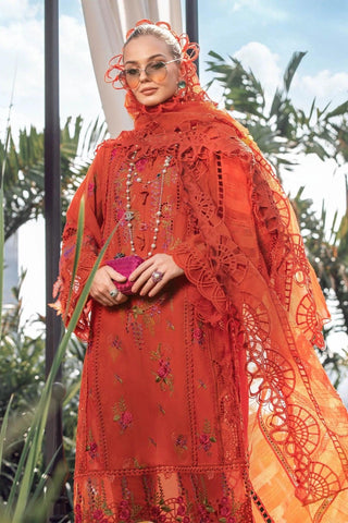 Maria.B Embroidered Lawn Suits Unstitched 3 Piece D-03 Imperial & Splendor - Eid Collection - Yumnaz
