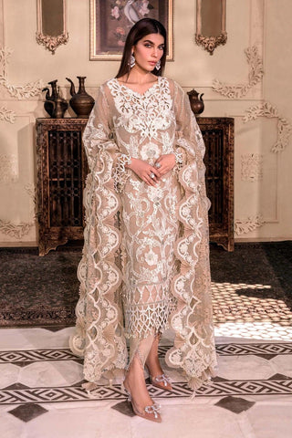 Maria.B Unstitched Embroidered Heritage Edition Organza Suits Unstitched 3 Piece D8 - Luxury Collection