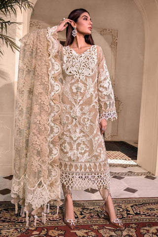 Maria.B Unstitched Embroidered Heritage Edition Organza Suits Unstitched 3 Piece D8 - Luxury Collection