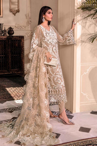Maria.B Unstitched Embroidered Heritage Edition Organza Suits Unstitched 3 Piece D8 - Luxury Collection - Yumnaz