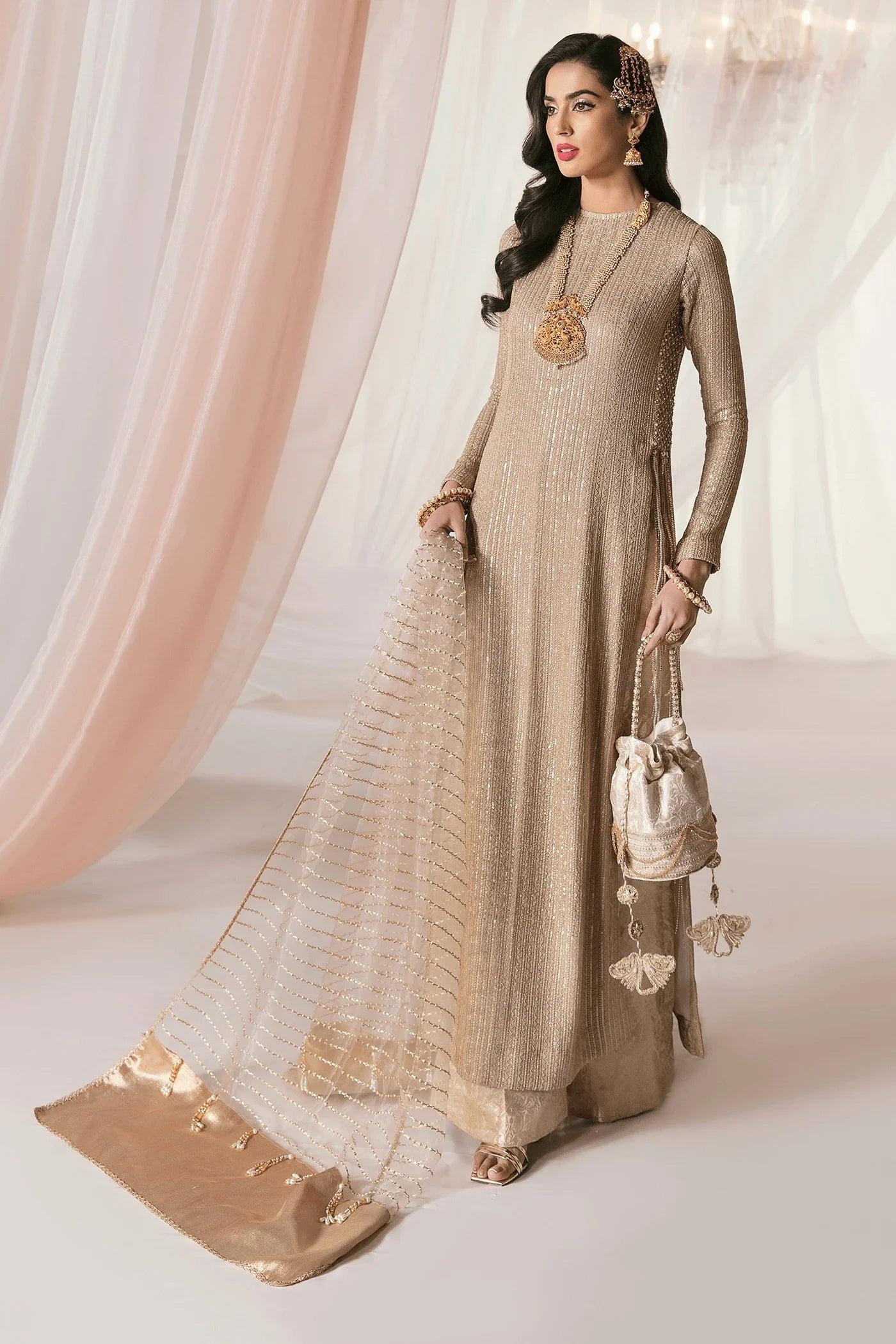 Nilofer Shahid ECSTASY - MEERAS Luxury Pure Chiffon Collection 3 Pieces Unstitched - Yumnaz
