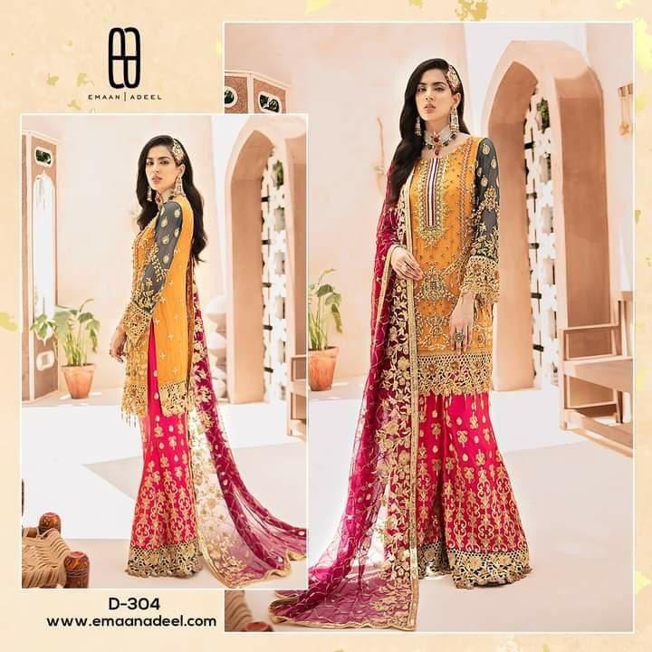 Emaan Adeel Chiffon Bridal Suit - Yumnaz