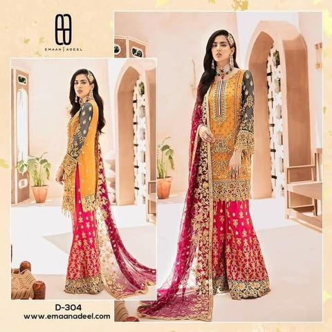 Emaan Adeel Chiffon Bridal Suit - Yumnaz