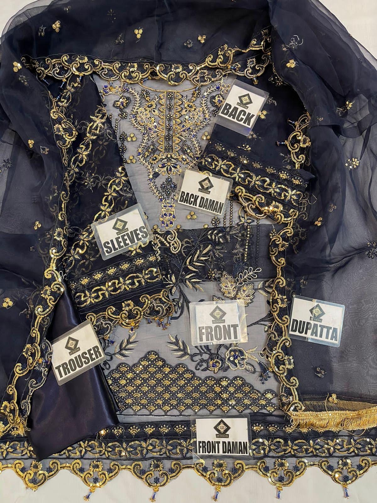 Emaan Adeel Organza Suit - Yumnaz