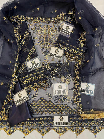Emaan Adeel Organza Suit - Yumnaz