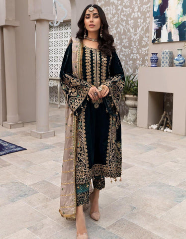 Emaan Adeel Velvet Suit - Yumnaz