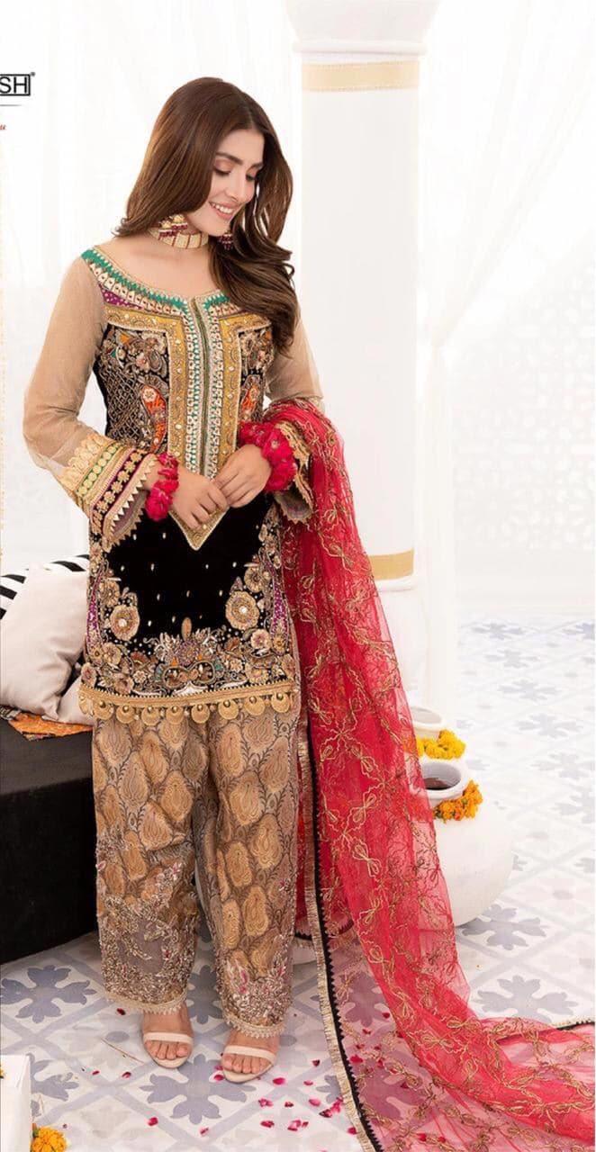 Embroidered Chiffon Suit - Yumnaz