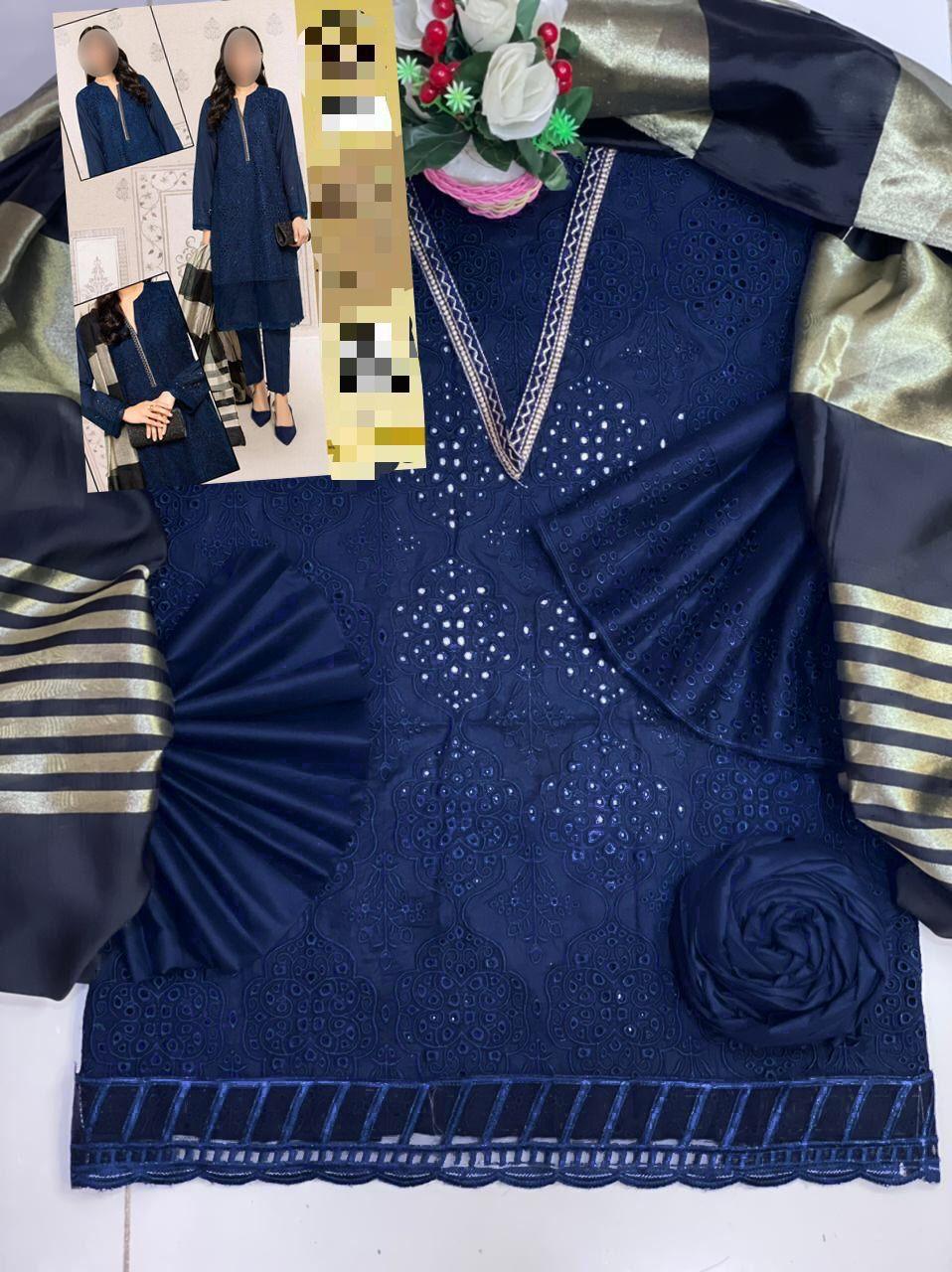 Embroidered Cotton Suit - Yumnaz