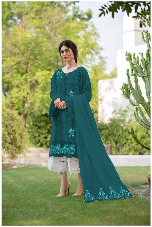 Embroidered Cotton Suit - Yumnaz