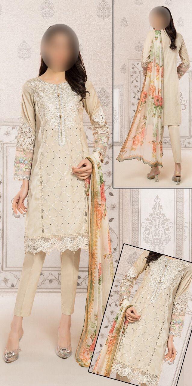 Embroidered Cotton Suit - Yumnaz