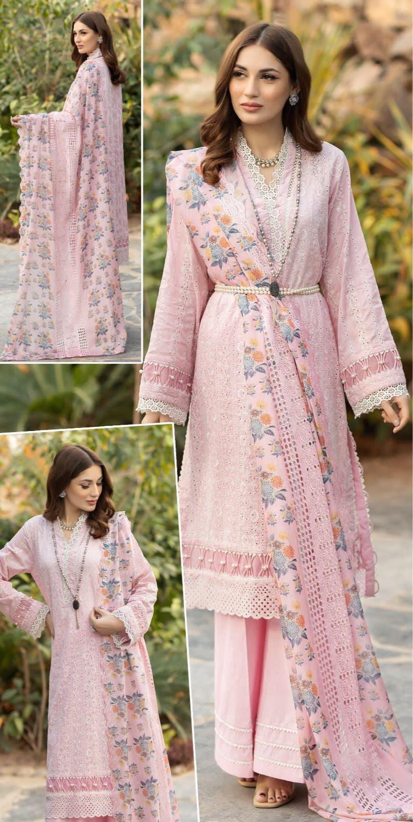 Embroidered Cotton Suit-Cotton Suits-Replica Zone