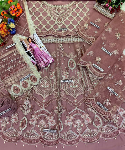 Embroidered Net Maxi
