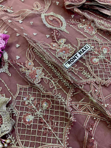 Embroidered Net Maxi