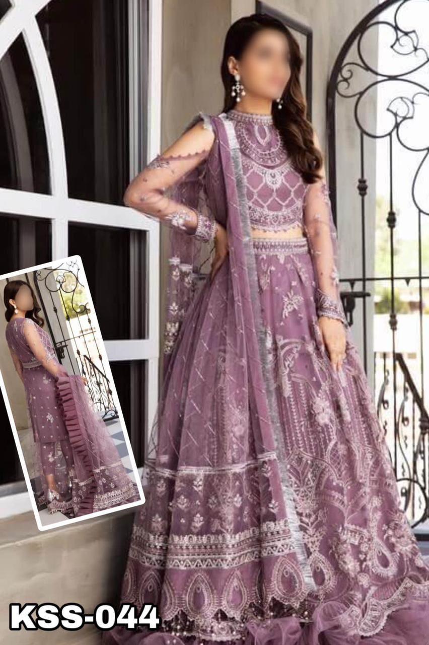 Embroidered Net Maxi