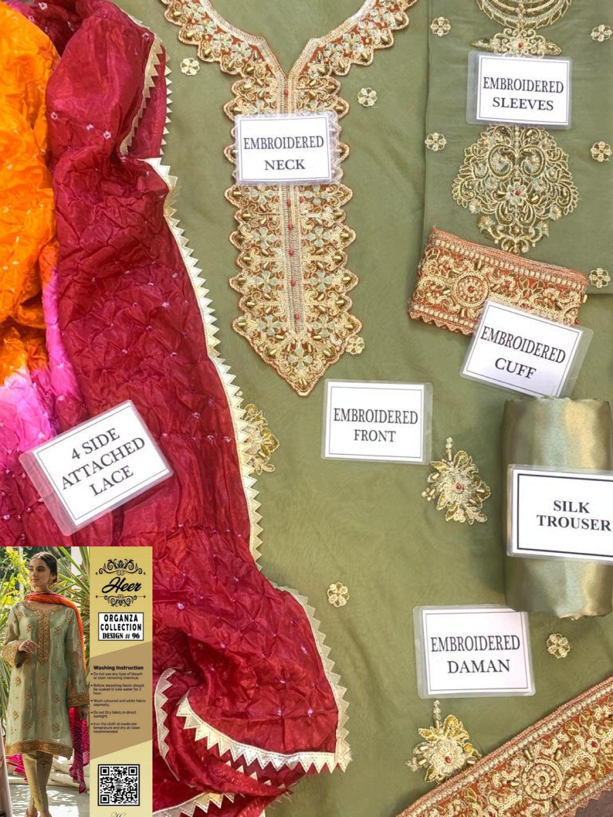 Embroidered Organza Suit - Yumnaz