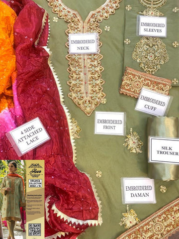 Embroidered Organza Suit - Yumnaz