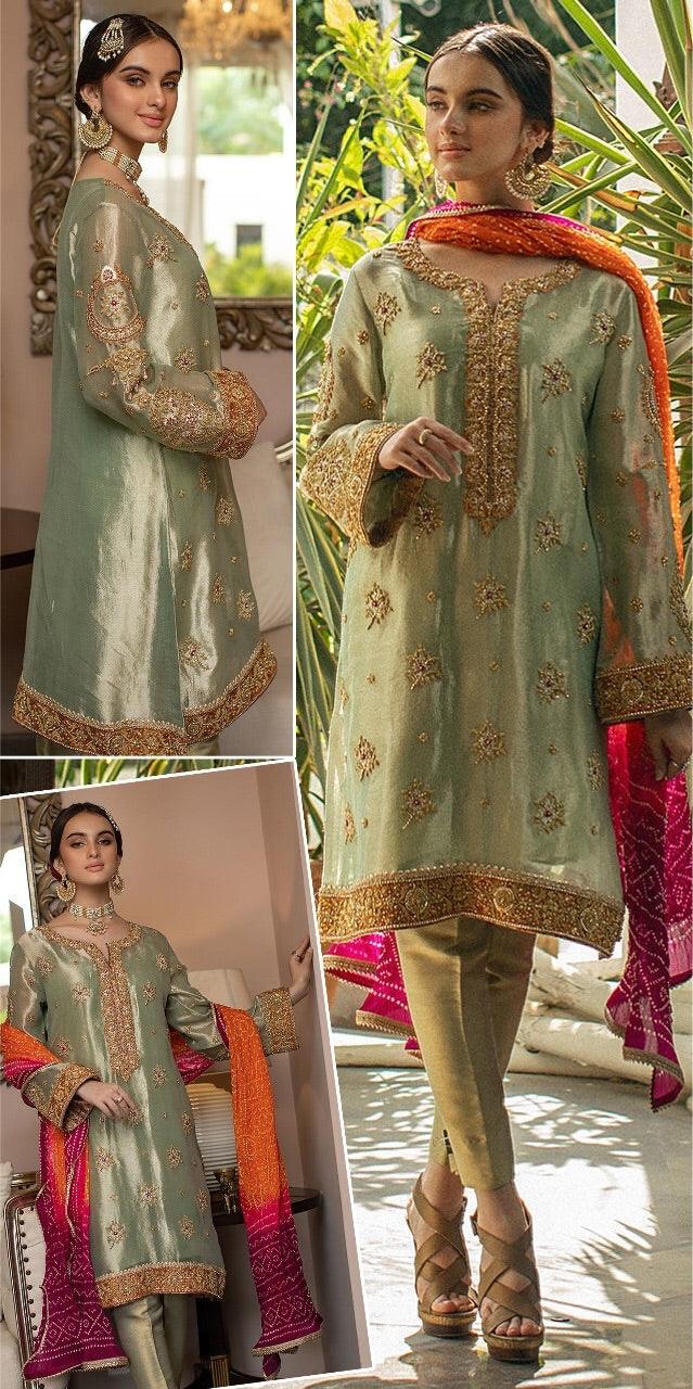 Embroidered Organza Suit - Yumnaz