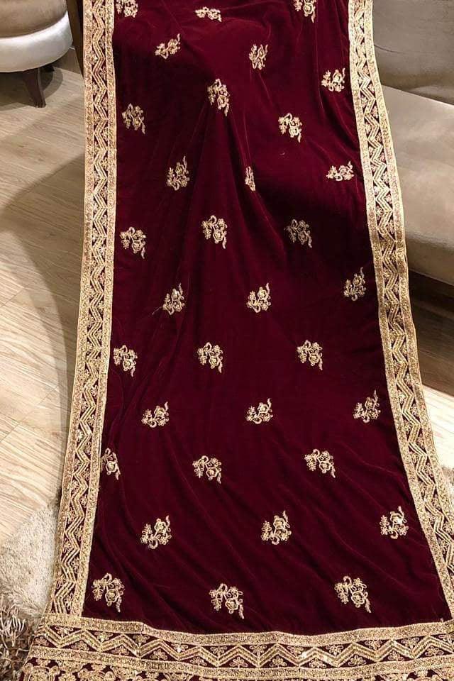 Extraordinary Heavy Dori & Sequence Embroidered Shawl - Yumnaz