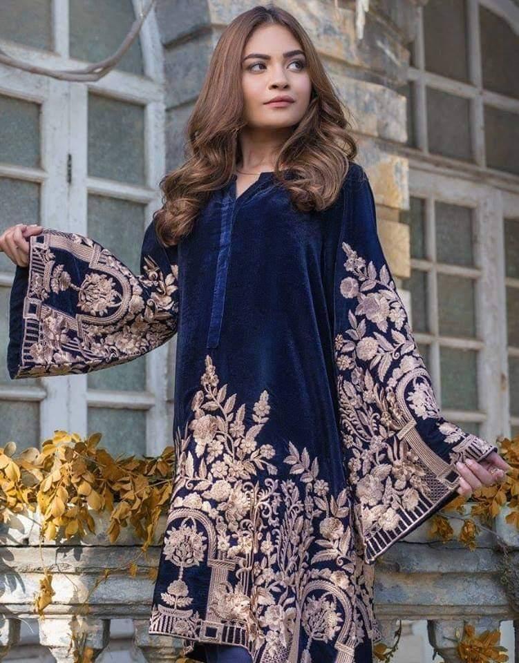 Agha Noor Velvet Collection Unstitched 3 Pieces - Yumnaz