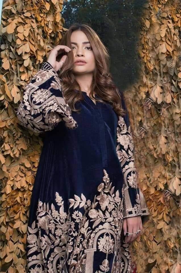 Agha Noor Velvet Collection Unstitched 3 Pieces - Yumnaz