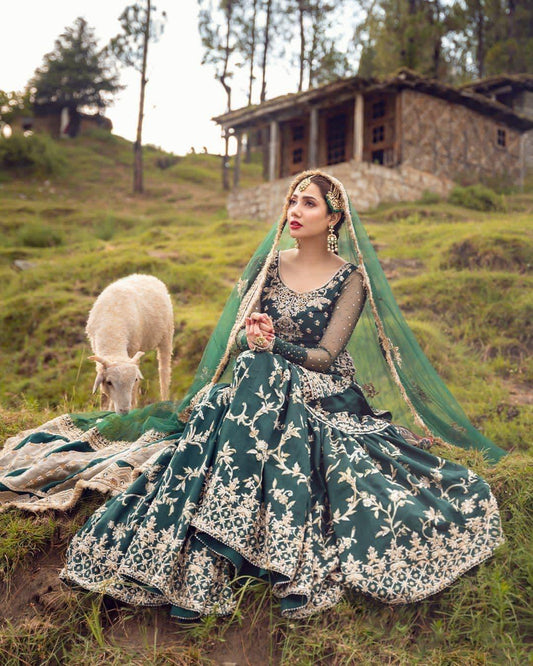 Faiza Saqlain Silk Bridal Suit - Yumnaz