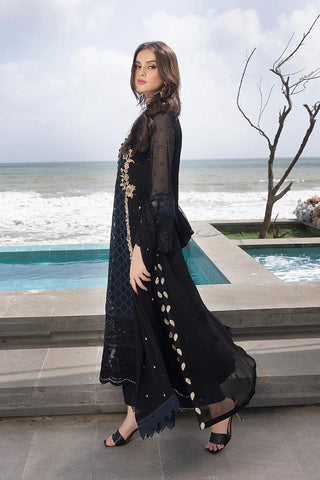 Luxe By Azure Embroidered 3 Pieces Unstitched Luxury Chiffon Suit AZ-109 Flint Fantasy