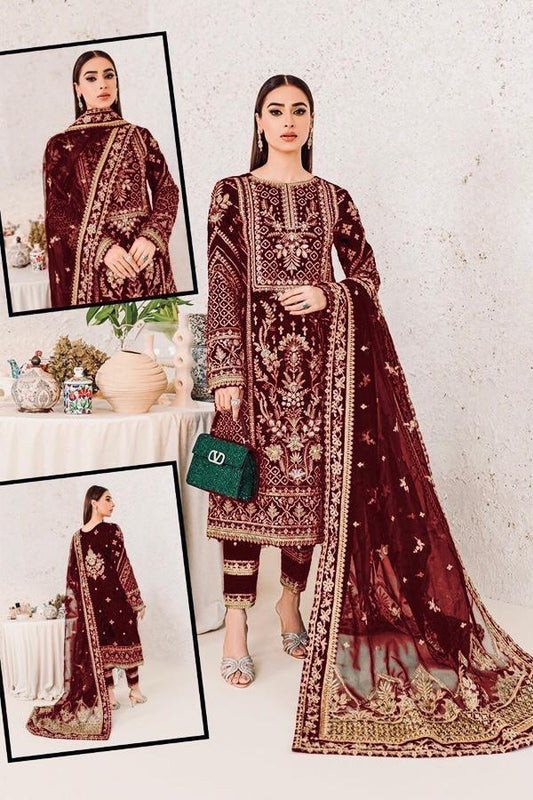 Gulaal Velvet Suit - Yumnaz