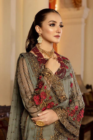 La Bella By Imrozia Premium Embroidered Chiffon Suits Unstitched 3 Piece 126 Voeux - Luxury Collection - Yumnaz