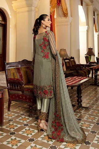 La Bella By Imrozia Premium Embroidered Chiffon Suits Unstitched 3 Piece 126 Voeux - Luxury Collection - Yumnaz